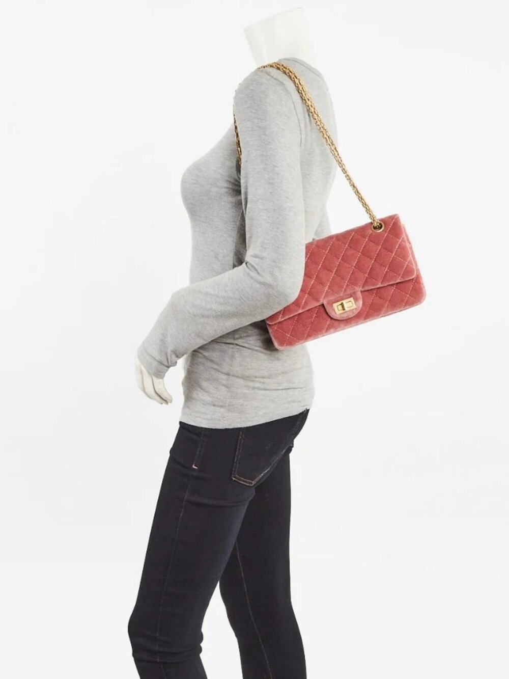 Chanel Pink 2.55 Reissue Quilted Velvet 225 Flap Bag